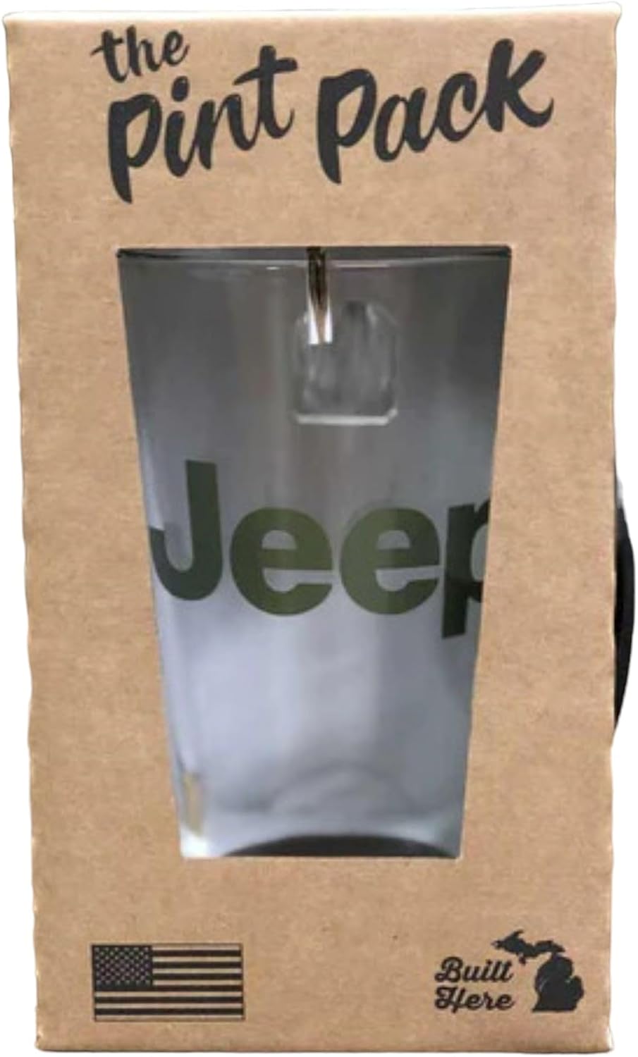 Jeep Pint Glass Gift Set – Includes Pint Glass, Recycled Tire Coaster, Bottle Opener – Gift Boxed – Official Gear