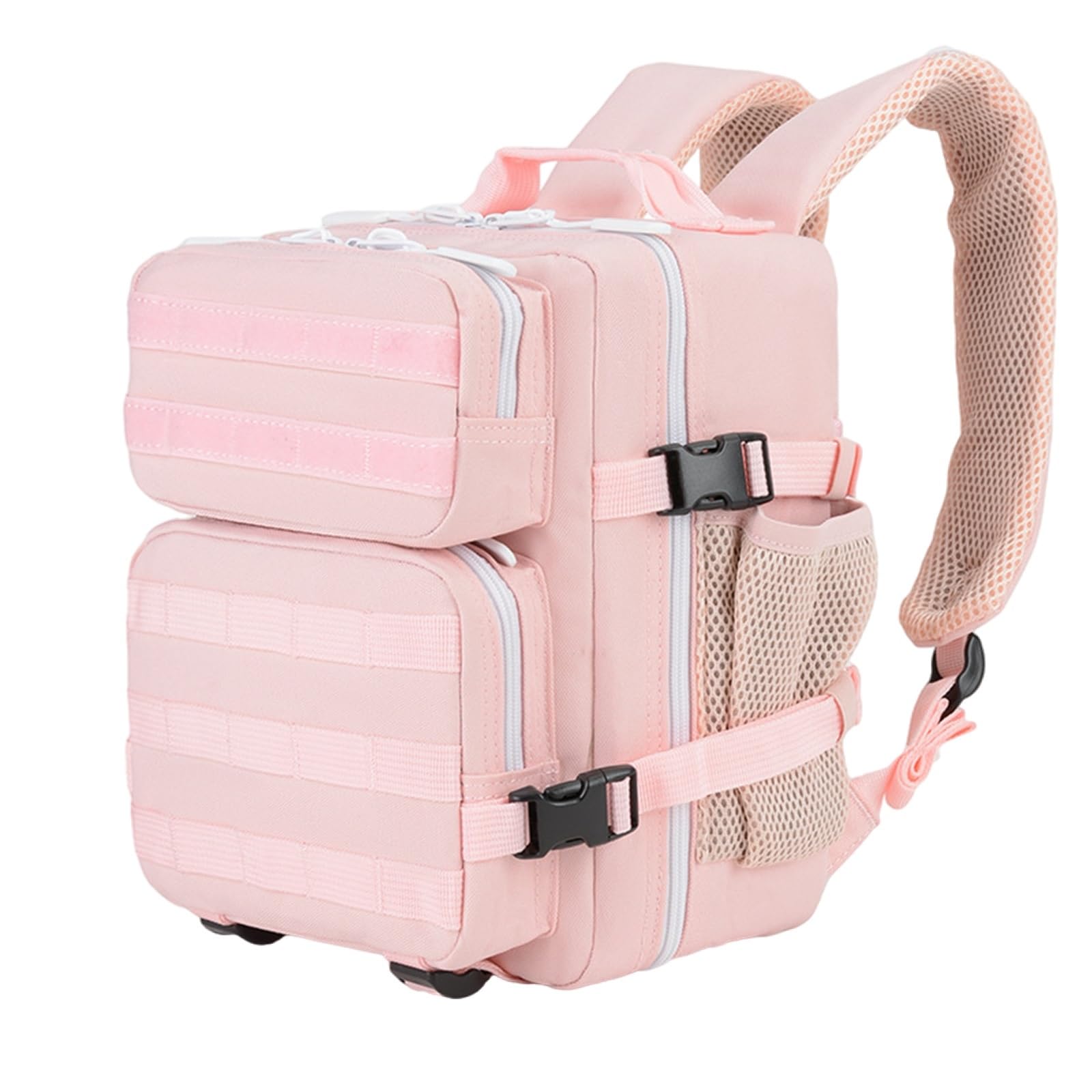Mini plecak taktyczny 9 l dla mężczyzn i kobiet, mały plecak MOLLE do codziennego użytku do wielofunkcyjnej siłowni, fitnessu, sportów na świeżym powietrzu, na kemping (różowy), Różowy, rozmiar