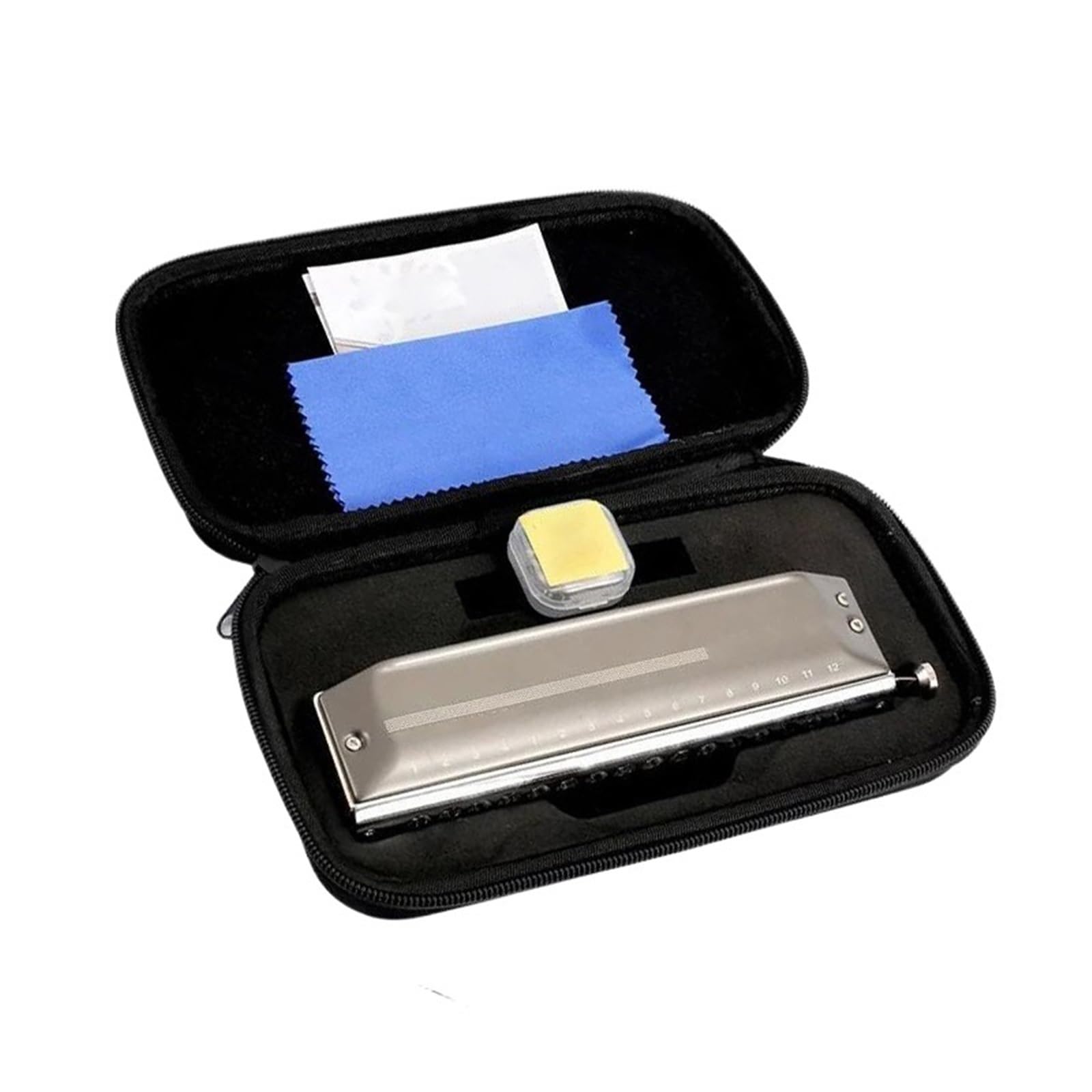 Eoweiot 16 Hole Chromatic Harmonica, 64 Tones in Key of C, Aluminum Comb, for Beginners and Musicians, Portable with Excellent Sound Quality