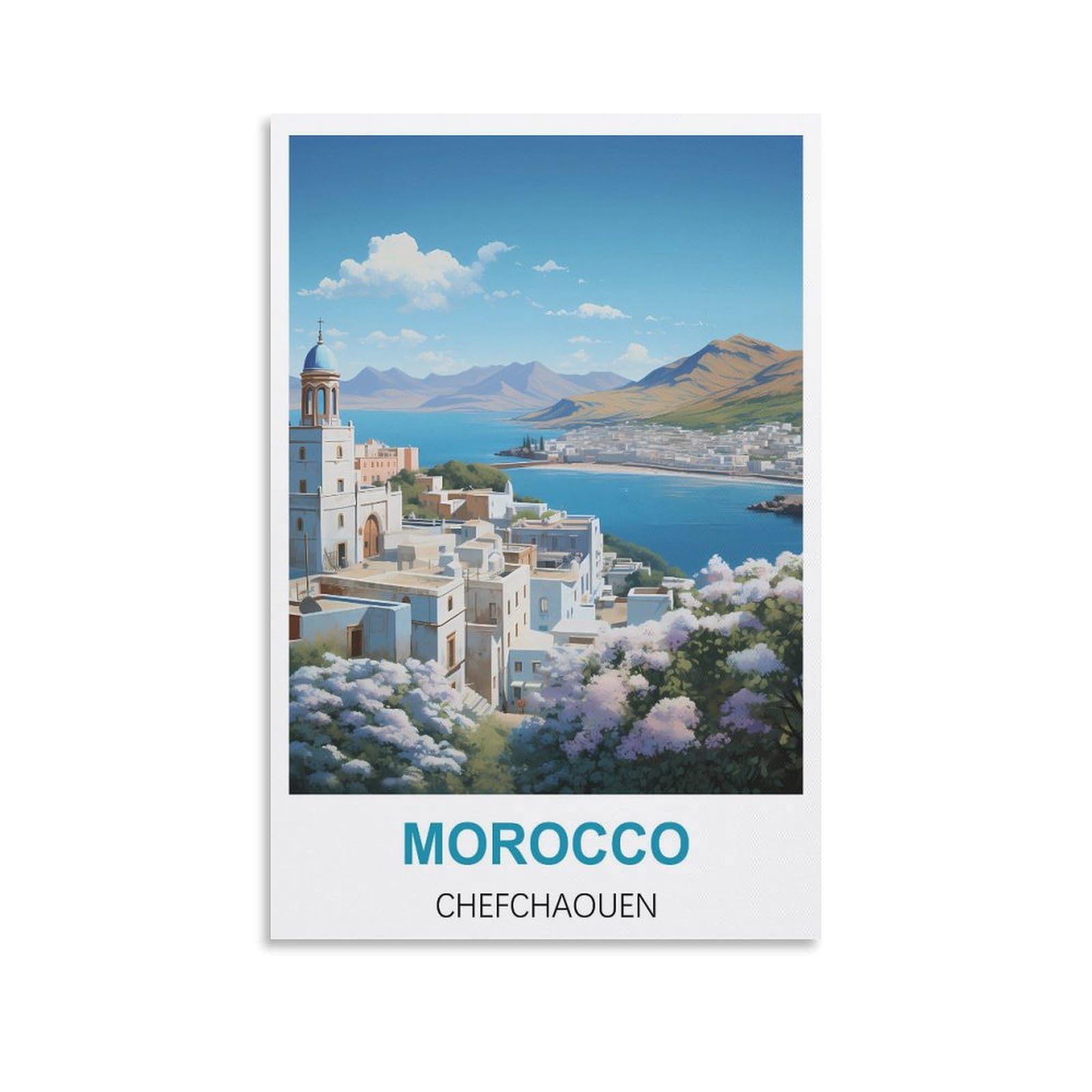 Metal Tin Sign Plaque Poster,Morocco Chefchaouen,Vintage Plaques Poster Plaque Decor Retro Posters Gallery Wall Art Print 30x30cm