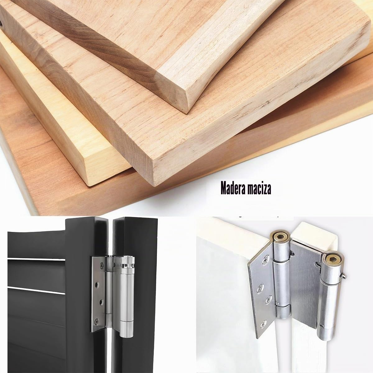 Puerta Batiente 2 Hojas Puertas de Media Cintura de Madera Cierre Automático, Puerta Abatible de Café W70-150cm Personalizable
