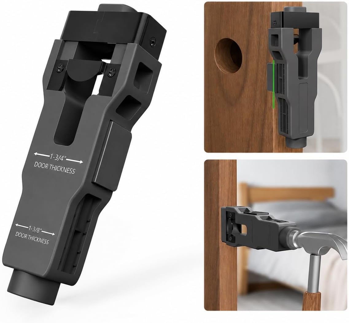 Door Latch Mortise Tool, Mortise Kit with Vertical Calibration Plate | Complete Door Latch Installation Kit for Fast, Clean, and Professional Mortising on 1-3/8" and 1-3/4" Doors