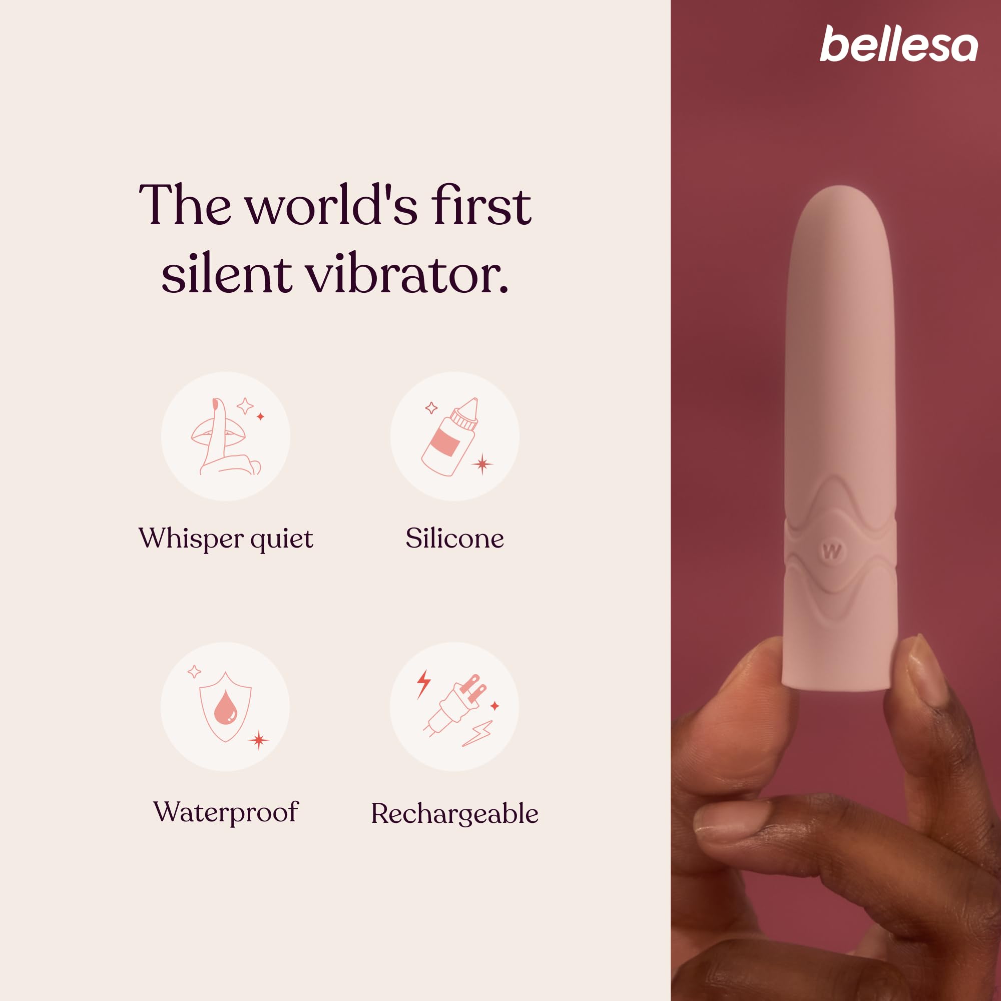 Amazon.com: BELLESA WhisperBullet™ | Clitoral Stimulation | Whisper Quiet |  Waterproof