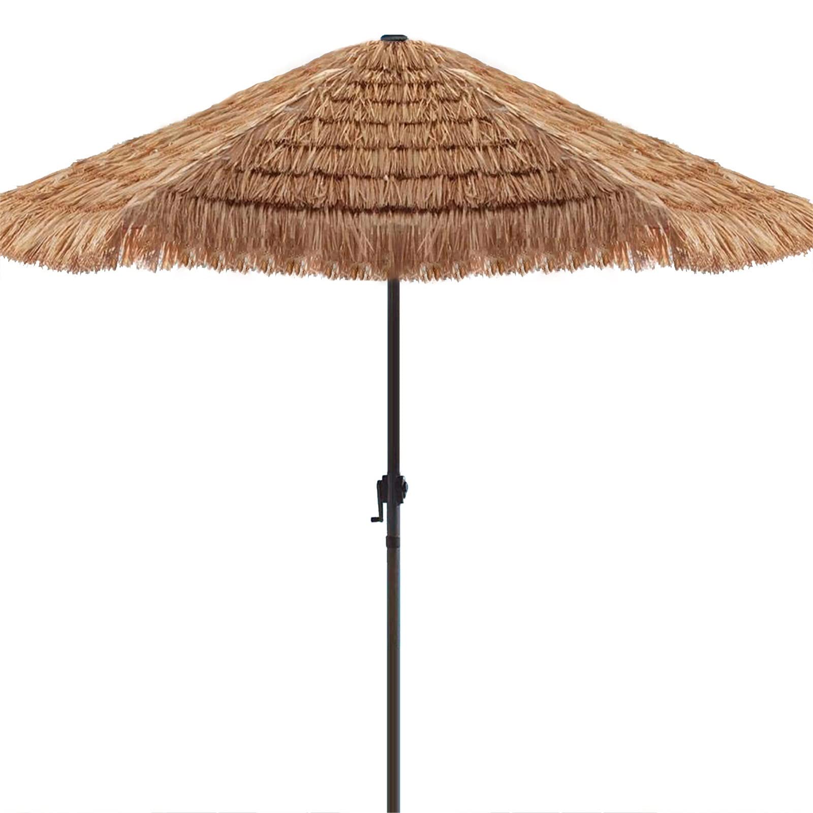 Sombrilla grande de paja artificial 2.4m para balcon jardin y playa 8