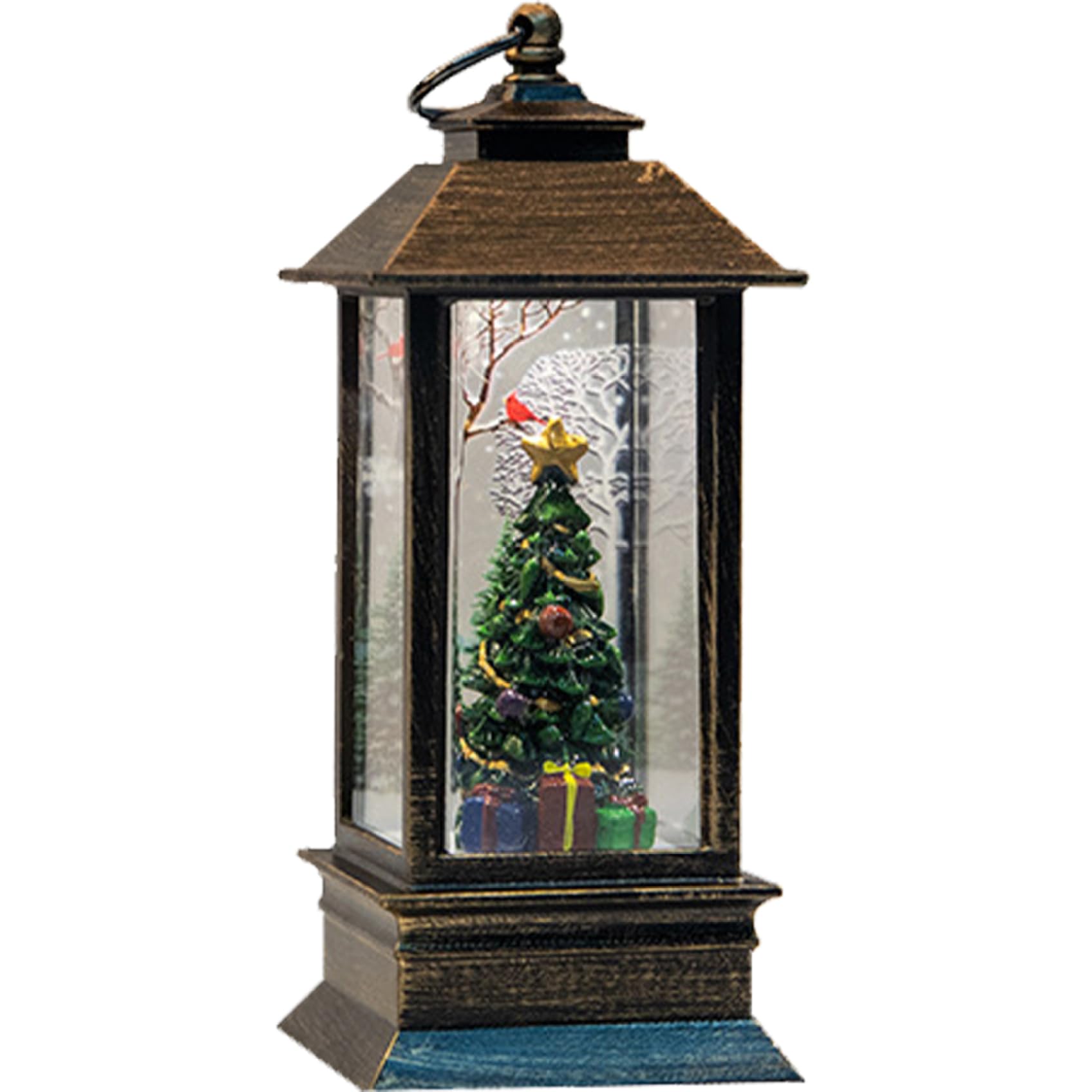 Outdoor Christmas Decorations Christmas Lantern with Led Vintage Hanging Christmas Glitter Lantern Battery Operated Tree Snowman Santa Claus Christmas Lanterns Indoor for Table Bedroom Style 2