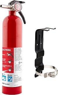 First Alert HOME1 Rechargeable Fire Extinguisher UL Rated 1-A:10-B:C Red with Metal Bracket Home Safety