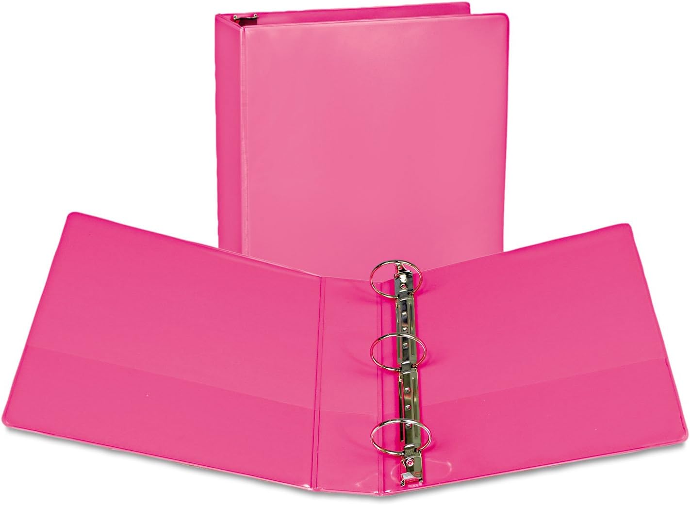 Samsill U86676 Fashion View Binder, Round Ring, 11 x 8-1/2, 2-Inch Capacity, Berry, 2/Pack