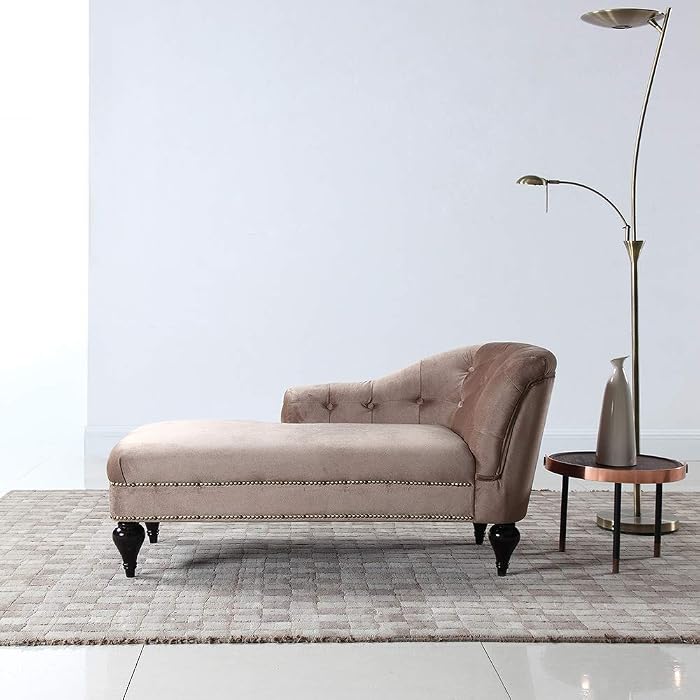 Buy Divano Roma Furniture Chaise Lounge Indoor Chair Tufted Velvet