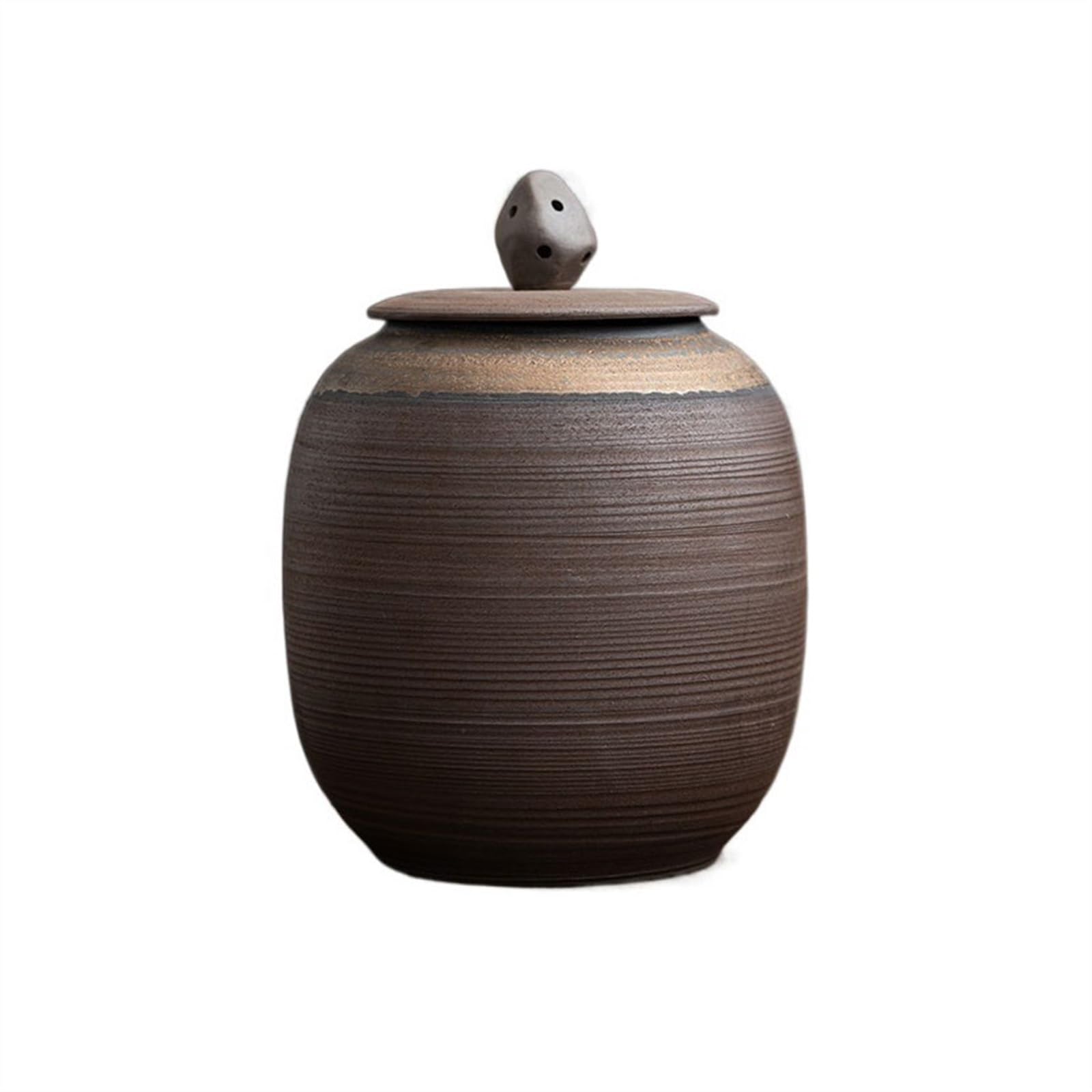 ZengL263NgS tea canister Rough Terra Cotta Tea Canister Sealed Storage Jar Vintage Ceramic Household Warehouse High-grade Set Kitchen Organisation