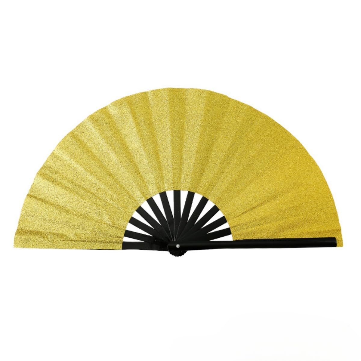 Glitter Large Folding Fan, Shiny Bamboo Handheld Folding Fan for Party Favors,10" Chinese Kung Fu Tai Chi Hand Fans for Festival Rave Dancing, Double-sided Plastic Bone Handheld Fans Wedding Birthday
