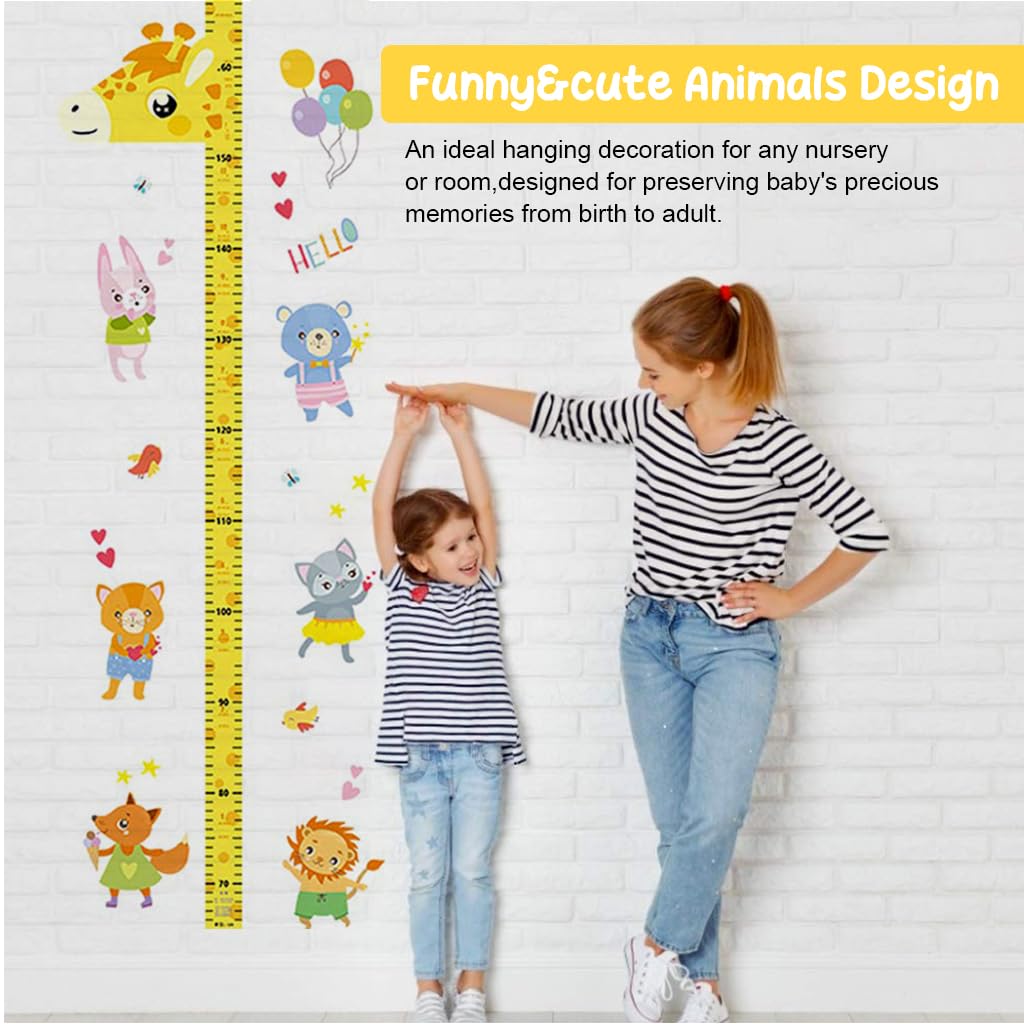 PATPAT® Height Growth Chart for Kids Room 70-180cm Height Ruler with Magnetic Cartoon Giraffe Marker Height Growth Chart Kids Room Decor - Image 6 thumbnail