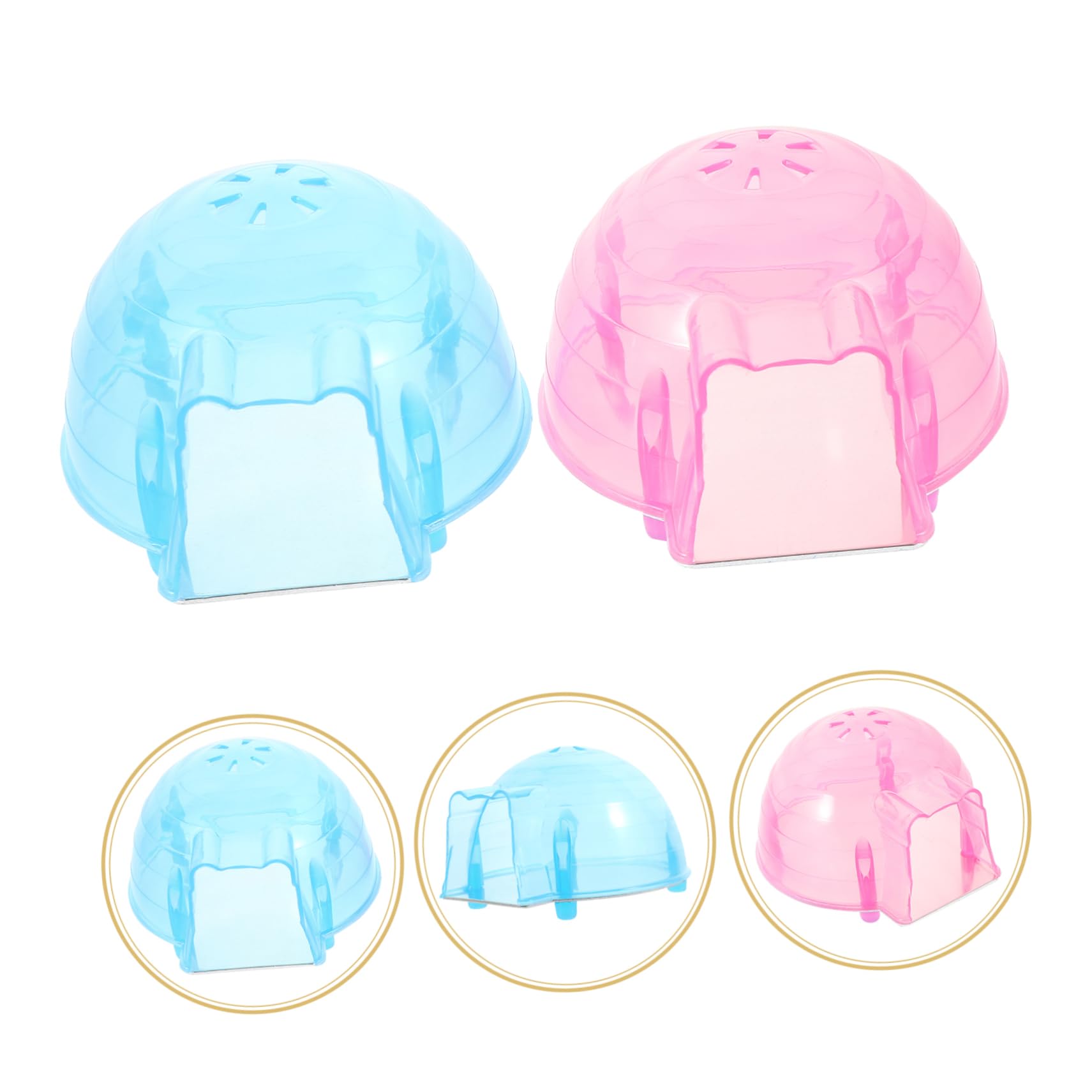 Toddmomy 2Pcs Hamster House Summer Cooling Plastic Mini Hut Cute Pet Hideout for Kittens Bunnies Hamsters Chinchillas and Other Small Pets for Indoor Use