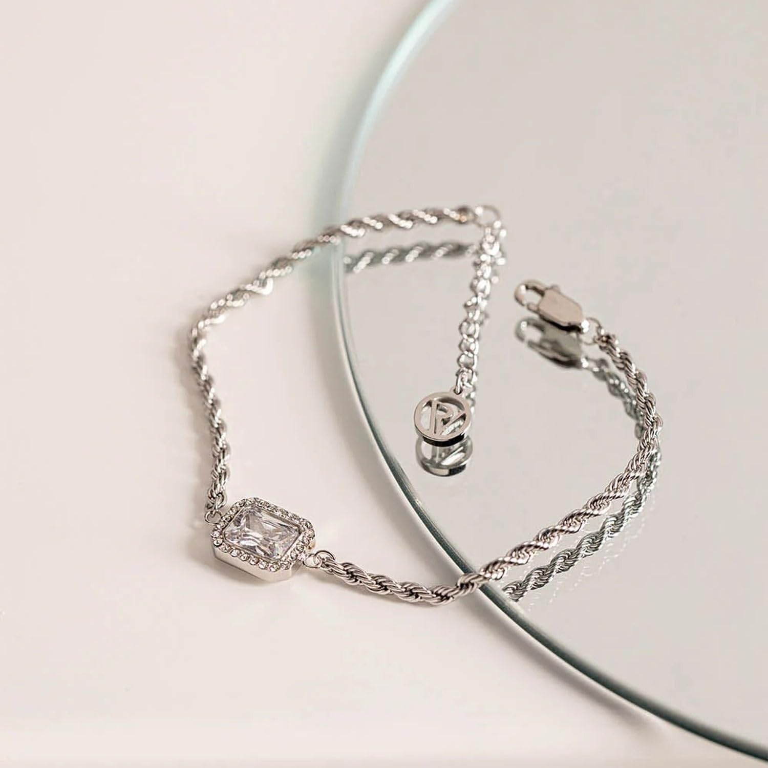 PAUL VALENTINE - Damen Armband Edelstahl - Silberfarben - Zirkonia Anhänger - PV-B0007