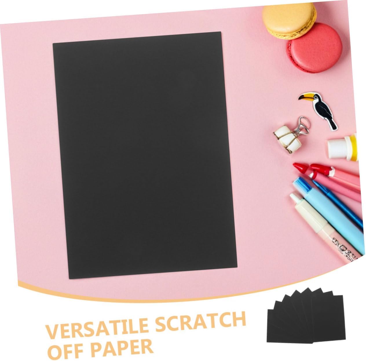TEHAUX 1Set Creative Scratch Paper Art Funny Scratching Painting Paper with Pens Safe and Friendly DIY Drawing Kit