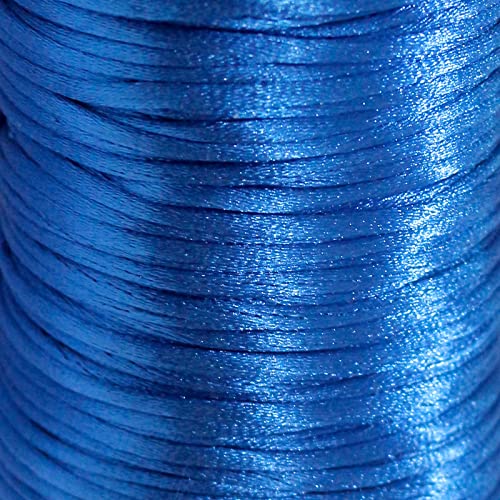 Fqtanju Royal Blue 2Mm X 100 Yards Satin Nylon Trim Cord, Rattail, Chinese Knot, Kumihimo, Premium Quality #TOP2