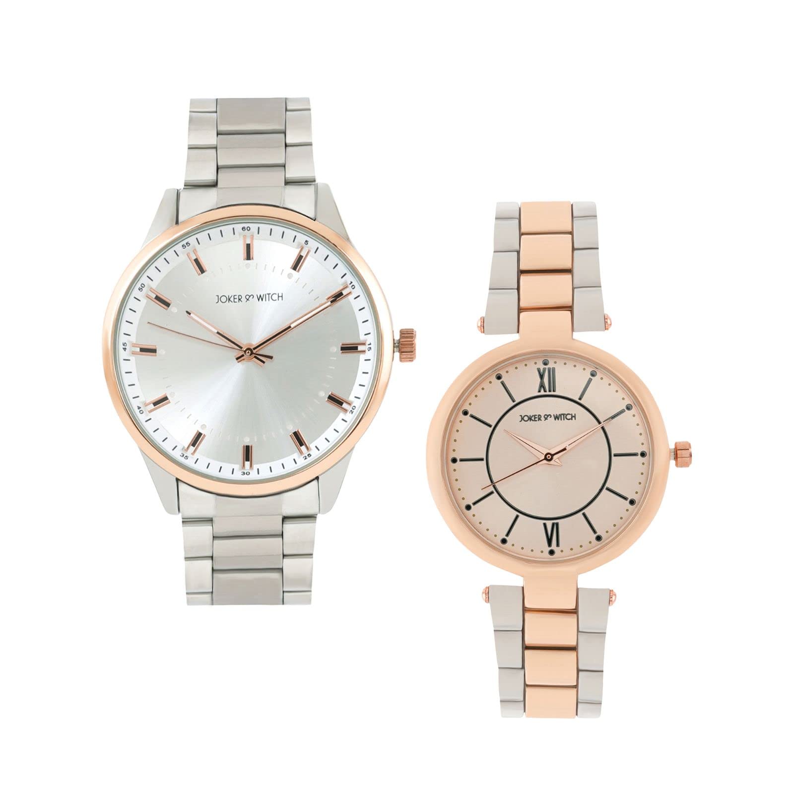Joker & Witch Stainless Steel Lock & Key Couple Analogue Watches, Silver Dial, Silver Band (B0BVB65N22) Amazon Price History, Amazon Price Tracker