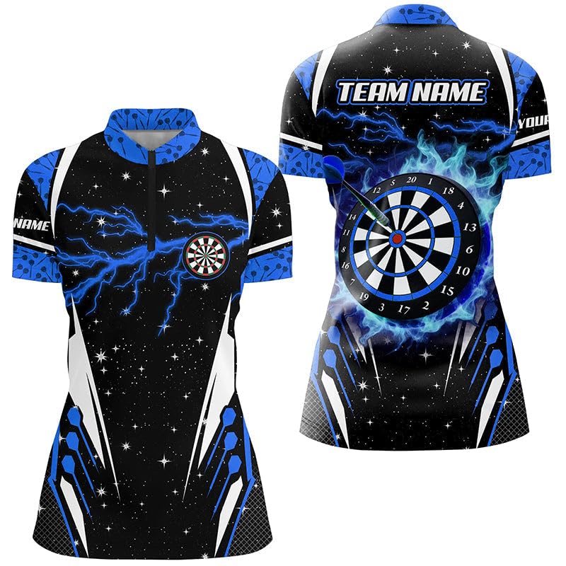 Personalisierte Blitzblaue Dart-Trikots für Herren & Damen- Individuelle Team- und Liga-Dartshirts T2150
