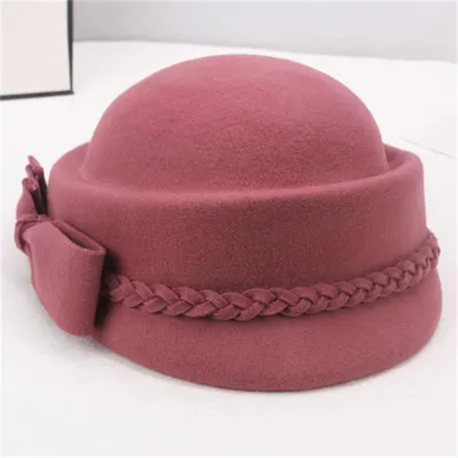 Lady Fedoras Wool Hat Female Woolen Dome Cap Winter Fedoras Cap
