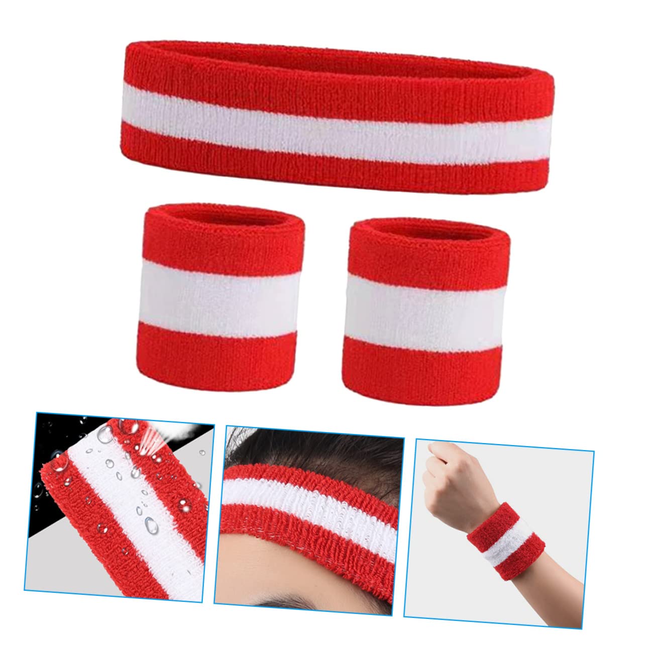 HANABASS Braccialetto per fascia sportiva attrezzatura sport bandana fasce per il sudore da polso per le donne cinturini da polso da palestra per uomo Polsino sport da polso cotone