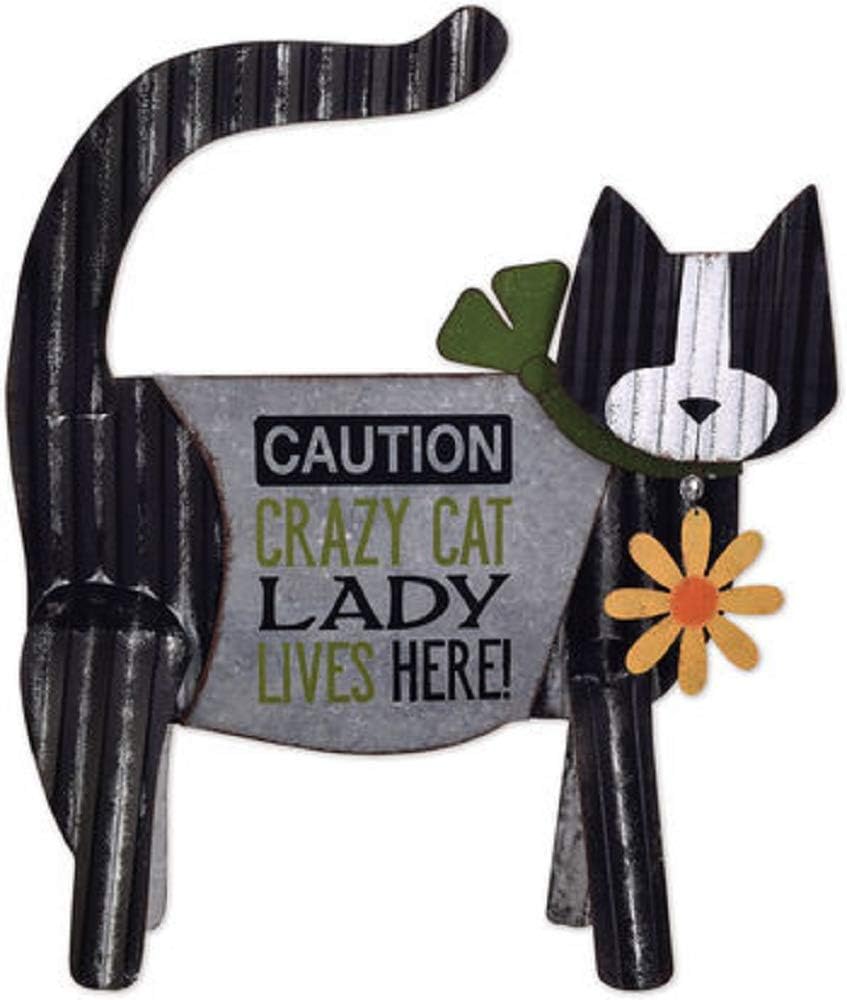 Sunset Vista Designs Outdoor Statue Farm Collection Galvanized Metal Rustic Porch Décor, Large, Cat