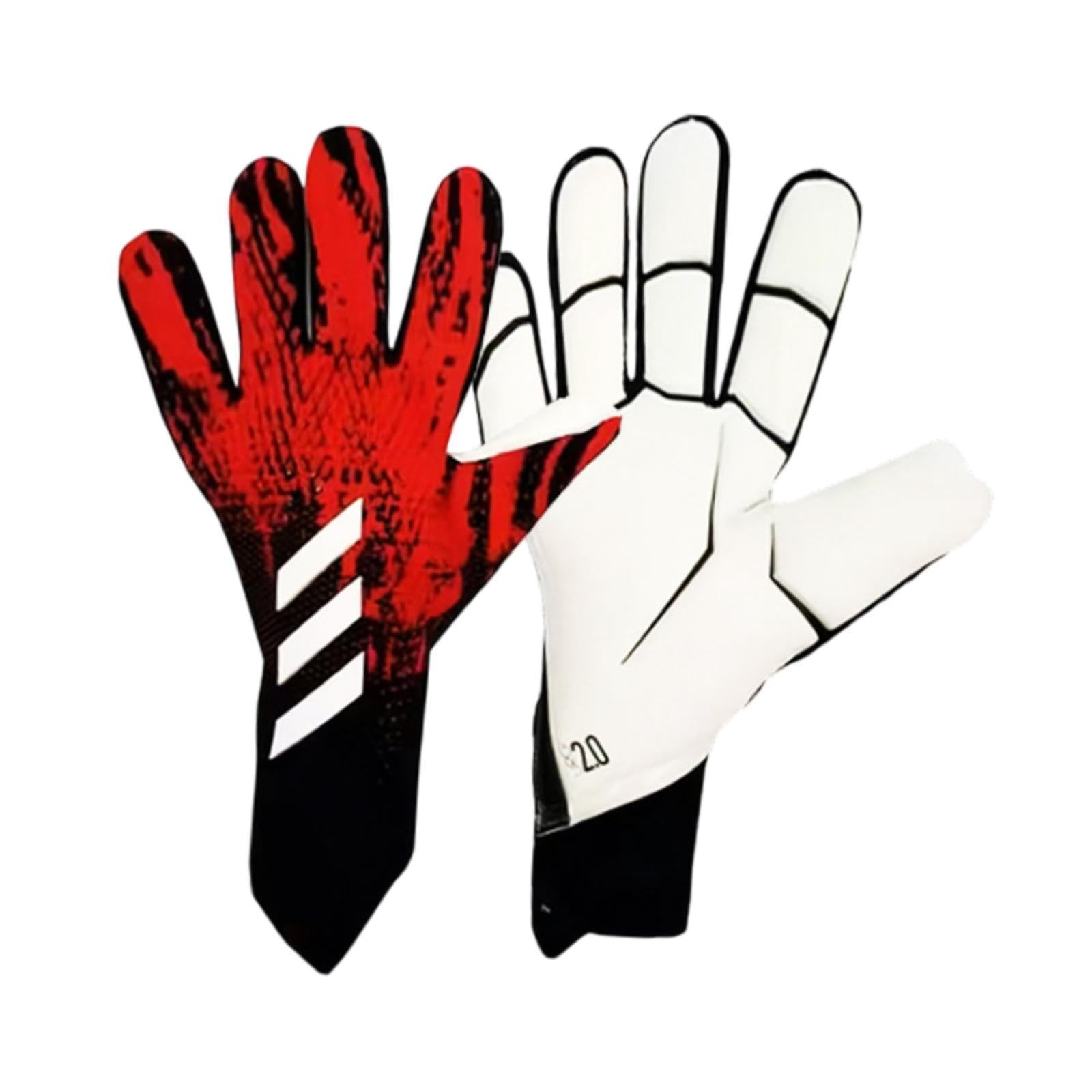 Goalkeeper Gloves Thickened Equipment Hand Protection Goalie Training Gloves Black Red Size 5-image-48
