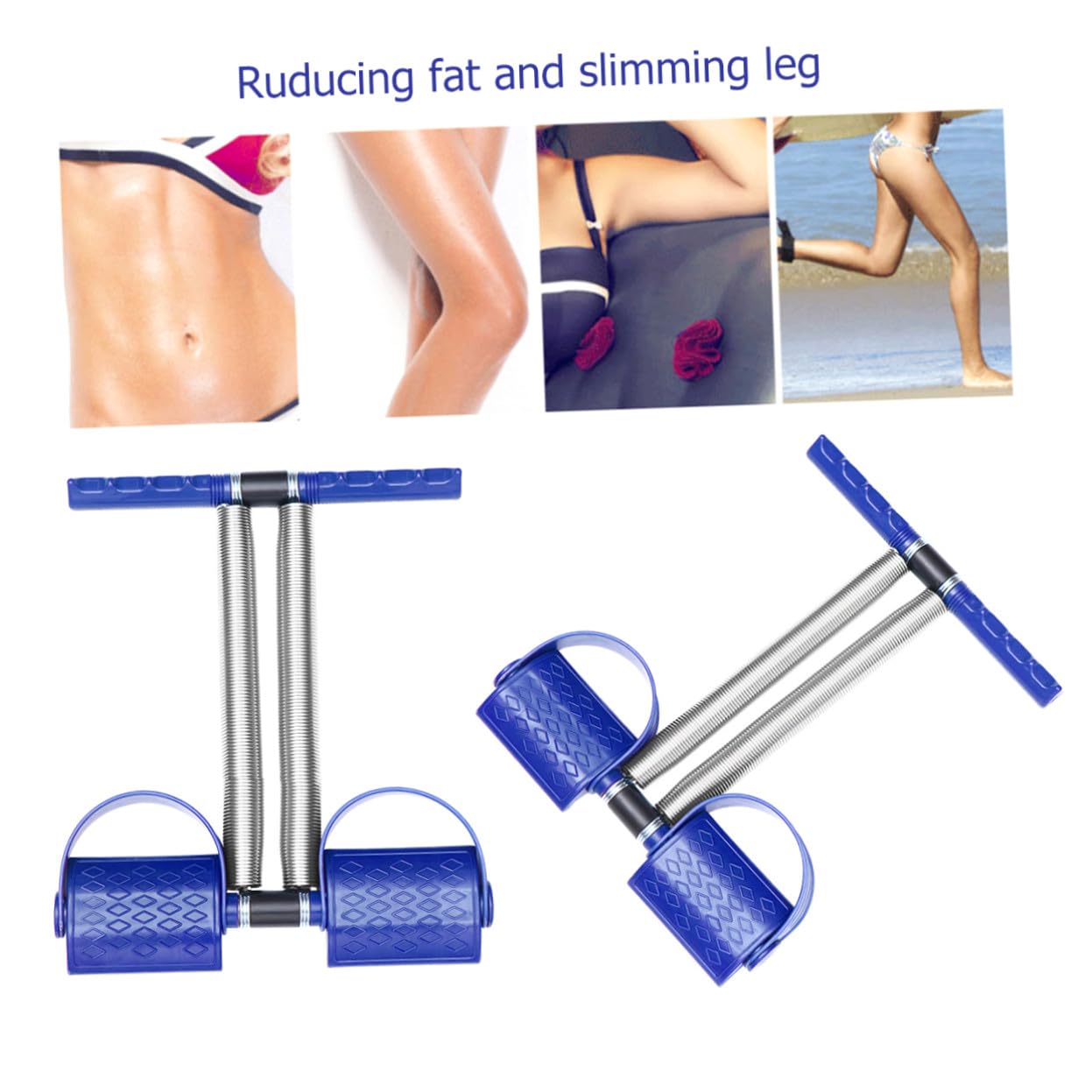 attrezzature per il fitness flettere bici macchina passo-passo estrattore esercizio ginnico pedali pedale di trazione della gamba fune di trazione in acciaio tavola elastica Blue