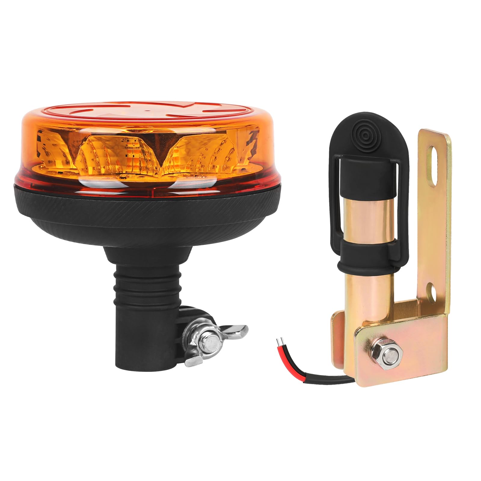 AOHEWEI Amber LED Warnleuchte mit U-förmiger Halterung, 6 Modi rotierend/blinkend Notfall-Stroboskoplichter für Traktoren, Gabelstapler, Bagger, LKW, landwirtschaftliche Maschinen