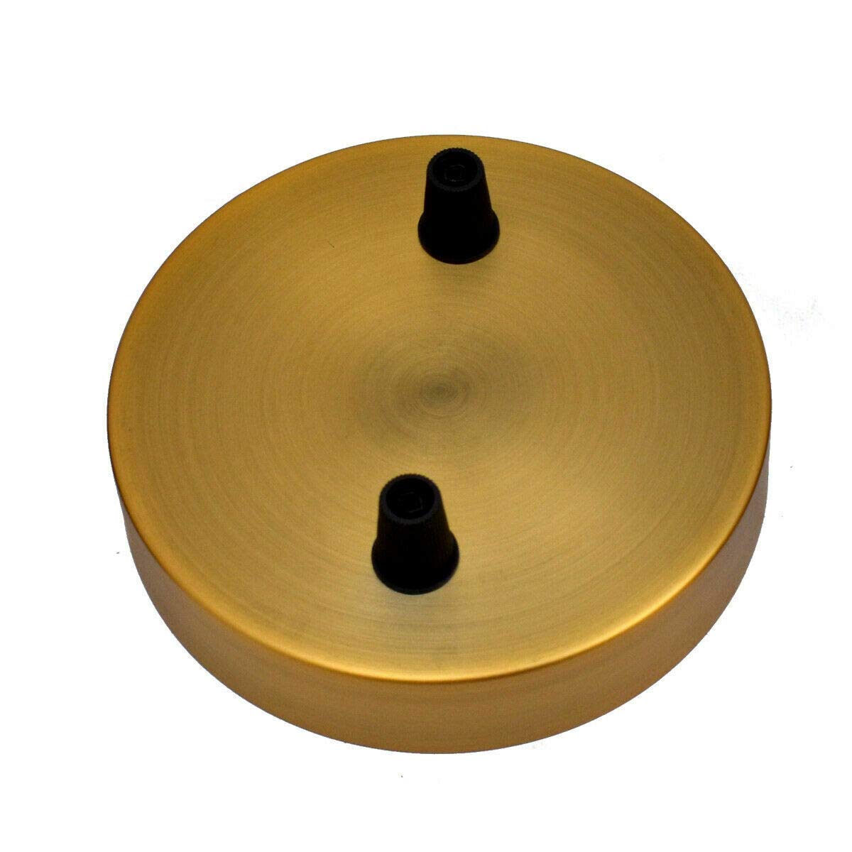 DC Voltage Multi Outlet Ceiling Rose (2-8 Point Available) Multiple Drop for Swag or Pendant Ceiling Light Fitting Vintage Retro ES E27 Braided Flex Lamp Holder (Yellow Brass Point 2)