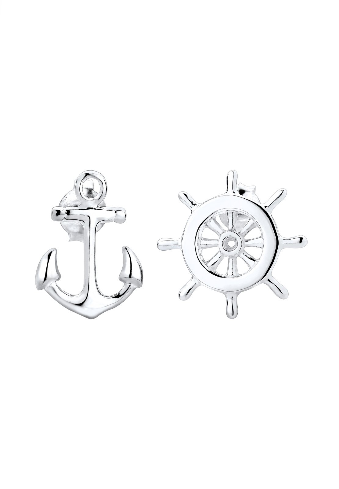 Elli Women Genuine Jewellery Earrings Stud Ear Steering Wheel Anchor 925 Sterling Silver