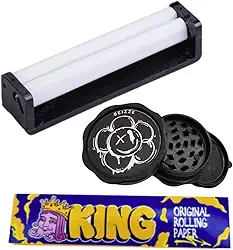 Kit Tabacaria Bolador Enrolador de Fumo Dichavador Triturador + Brinde Seda King Size