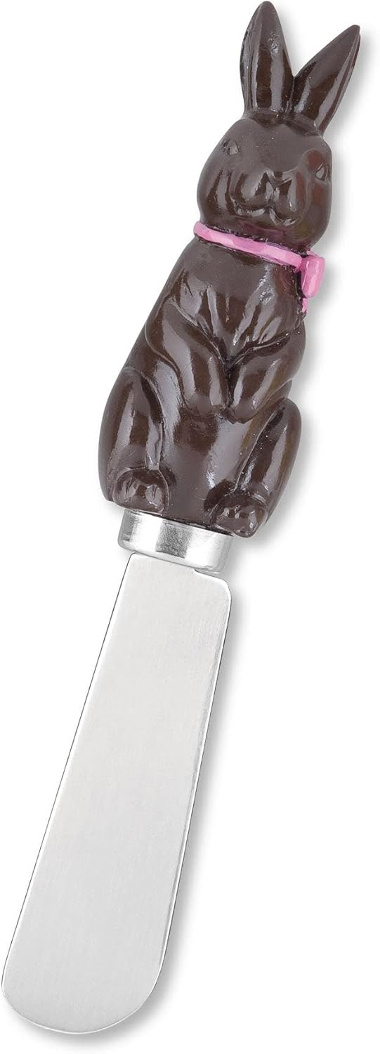 Supreme Housewares EGGcellent Easter Cheese Spreaders, Hand-Painted Resin Handles with Stainless Steel Blades for Spreading Cream Cheese, Butter, and Jam, Assorted Designs, Set of 4