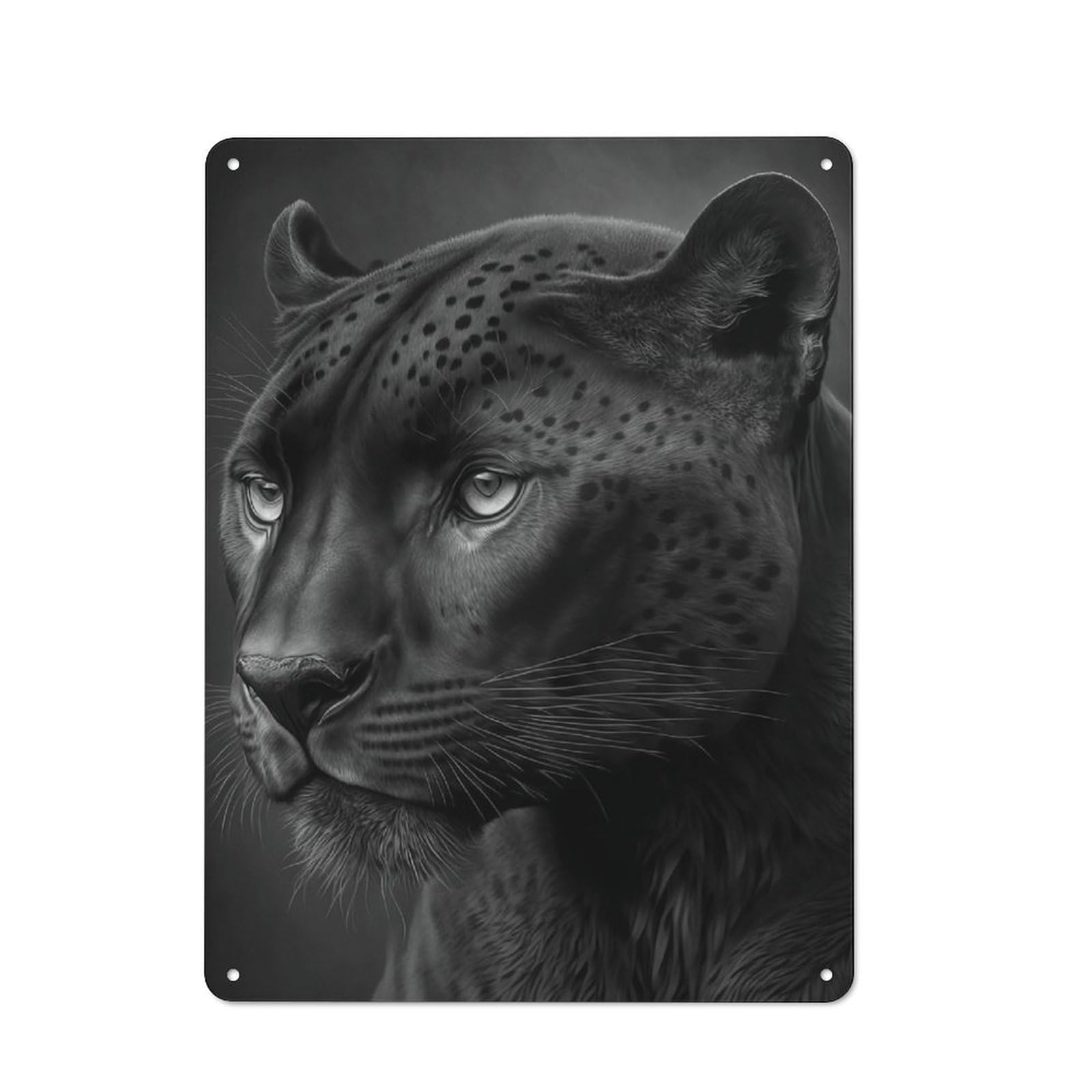 Junmoney Style Retro Metal Wall Sign 40X30cm With Portrait Of A Panther For Home Bar Wall, A Decorative Gift For A Newly Furnished Home Bar