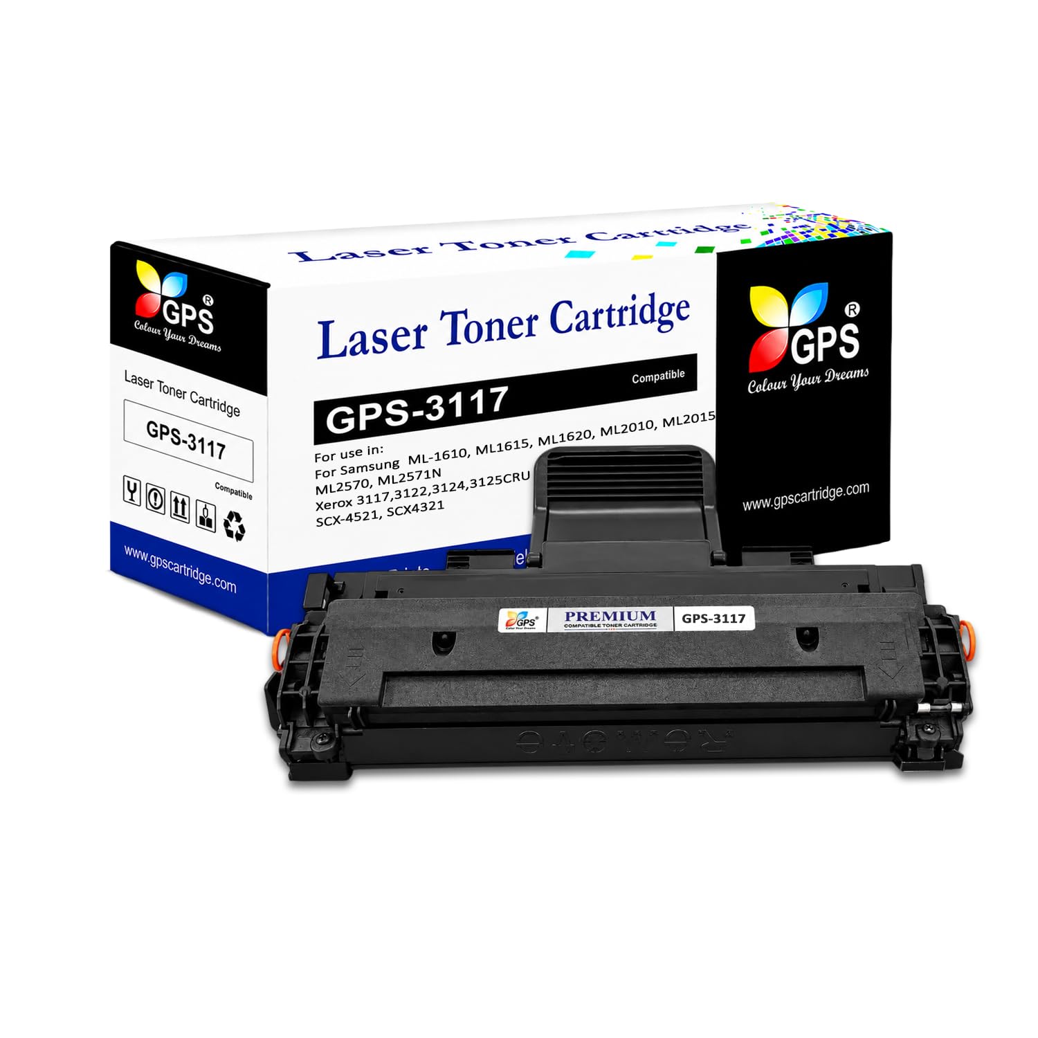 GPS 3117 Toner Cartridge Compatible for Xerox Phaser 3117, 3122, 3124, 3125 & Samsung ML-1610, ML-2010, SCX-4521F | Black | Pack of 1 | Page Yield: 2,000 Pages