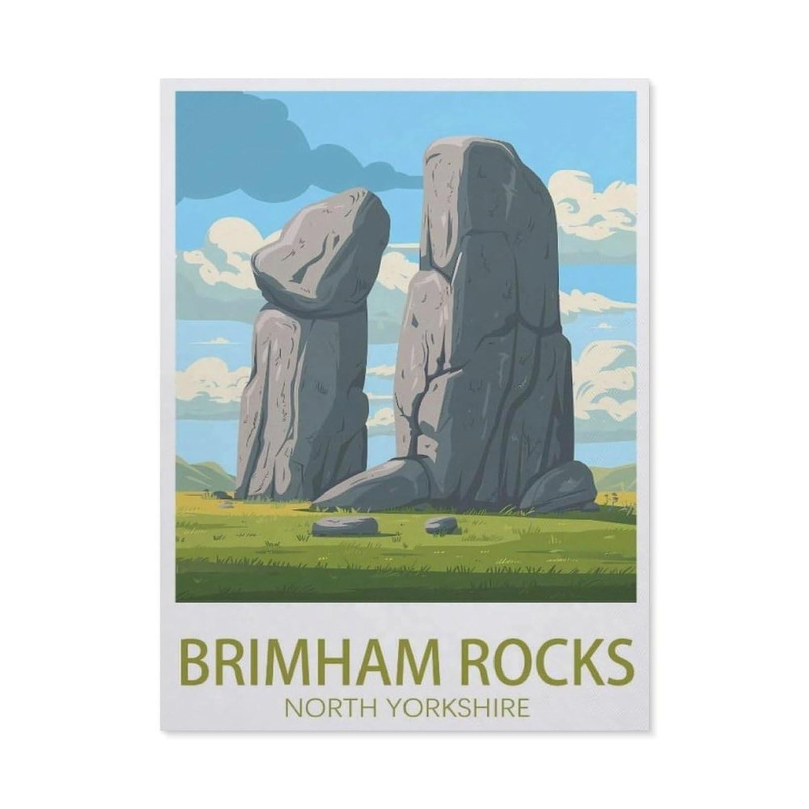 Jigsaw Puzzle 1000 Pieces for Adults，Brimham Rocks North Yorkshire，Unique Suitable for Teenagers and Adults, Home Decoration（50x70cm）-AX2