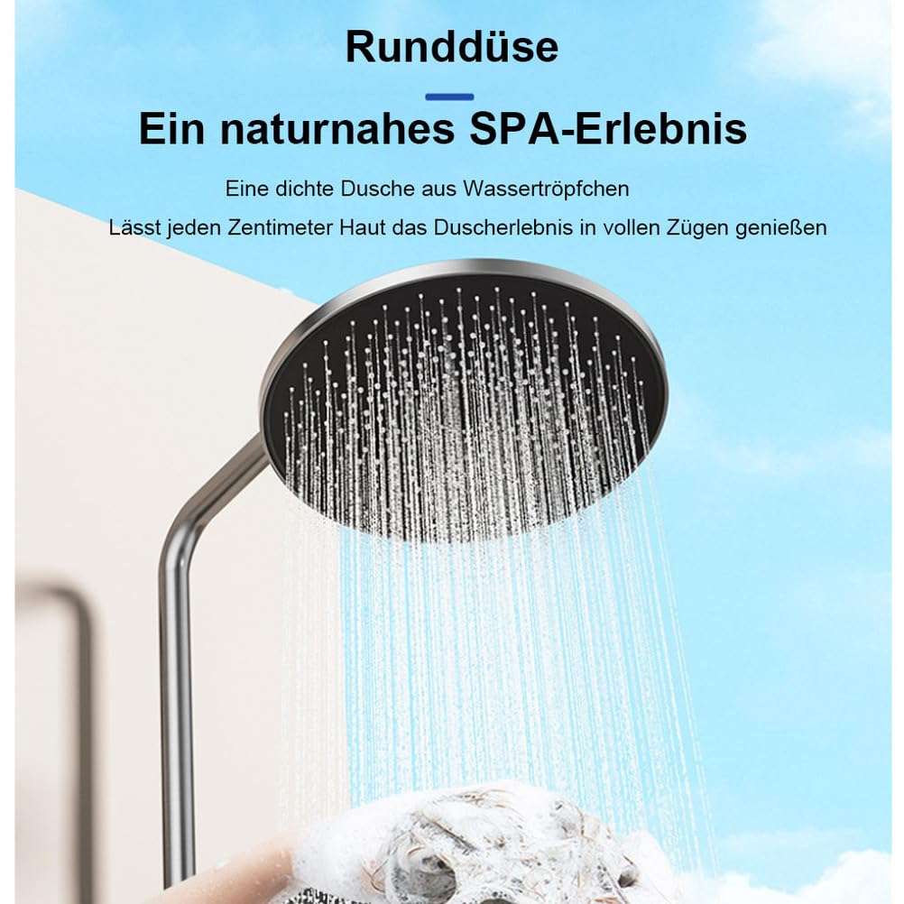 Saliscendi Doccia 4 funzioni, soffione Pioggia manopola per Bagno | Struttura metallica resistente, 4 modalità acqua, altezza regolabile,compatibile con raccordi standard bagno