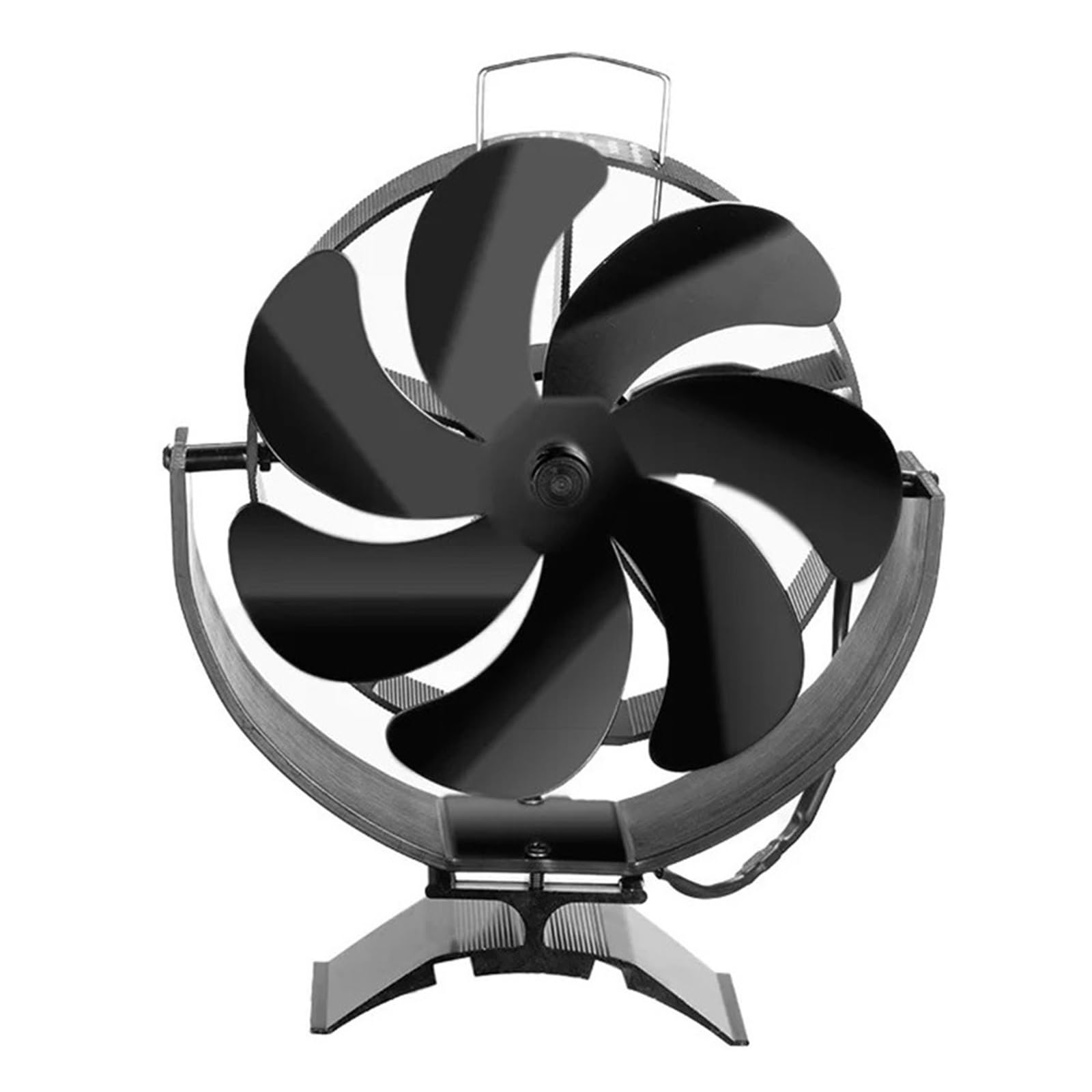 Ventilatori Per Stufe A Legna Ventilatore For Camino A 7 Pale 3 IN 1 Piatto/Appeso Rotazione A 360° Bruciatore A Legna For Tronchi Distribuzione Ecologica Del Calore Domestico Efficiente Ventola For S