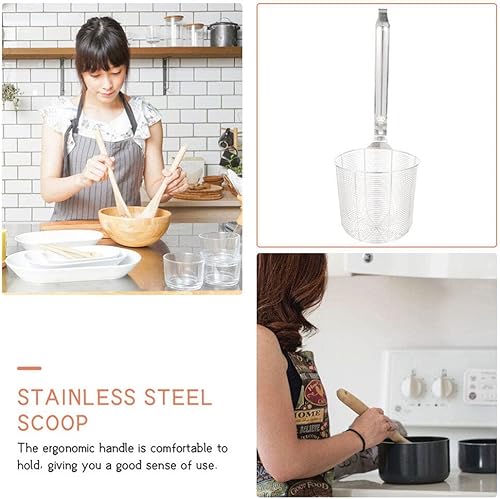 Miniatura 8 de Cesta de malla para pasta, de acero inoxidable, colador de fideos de araña, cuchara de espagueti, colador de alimentos para cocina, cesta para