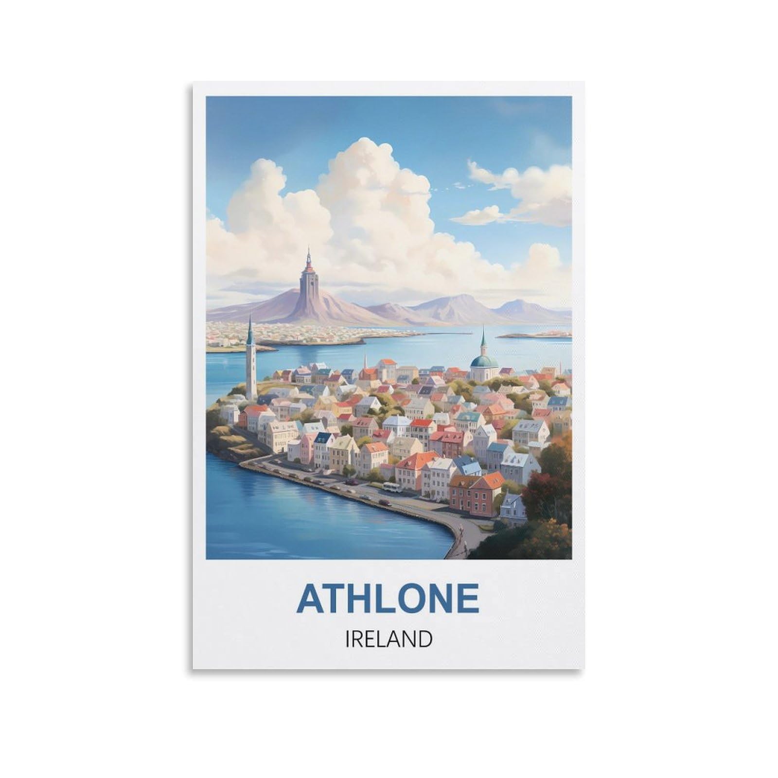 EZMLFA 5D Diamond Painting Kits,Athlone Ireland,Diamond Painting Kits for Beginners Round Full Drill Painting with Diamonds Gem Art for Home Wall Decor 50x60cm