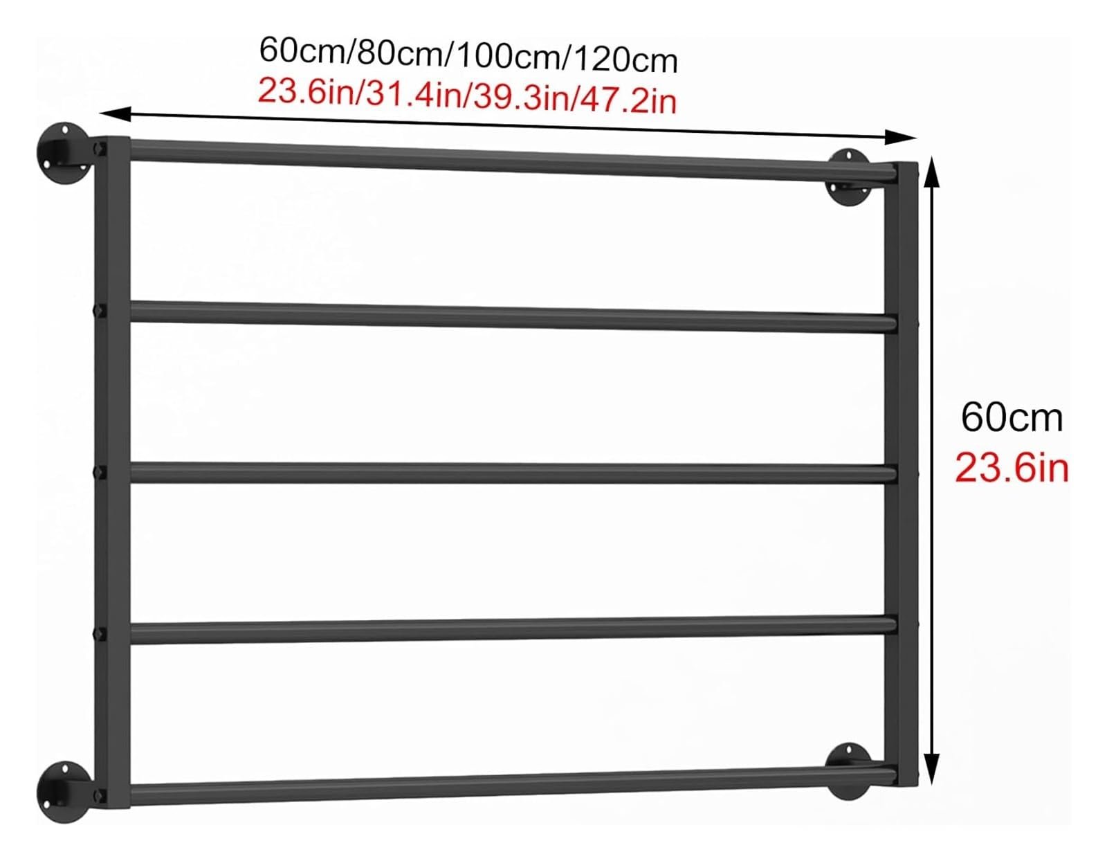 Naścienny stojak do przechowywania wstążki szalik i uchwyt hidżab biały metalowy organizer na szale dżinsy i akcesoria (60 x 60 cm) komercyjny design jakości