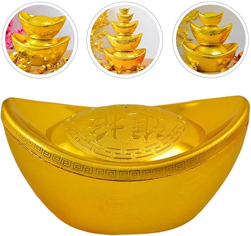 Miniatura 5 de PRETYZOOM Adorno de lingote de dinero de la suerte, adorno decorativo de Feng Shui, adorno de lingote de juguete decorativo para salas de casa,