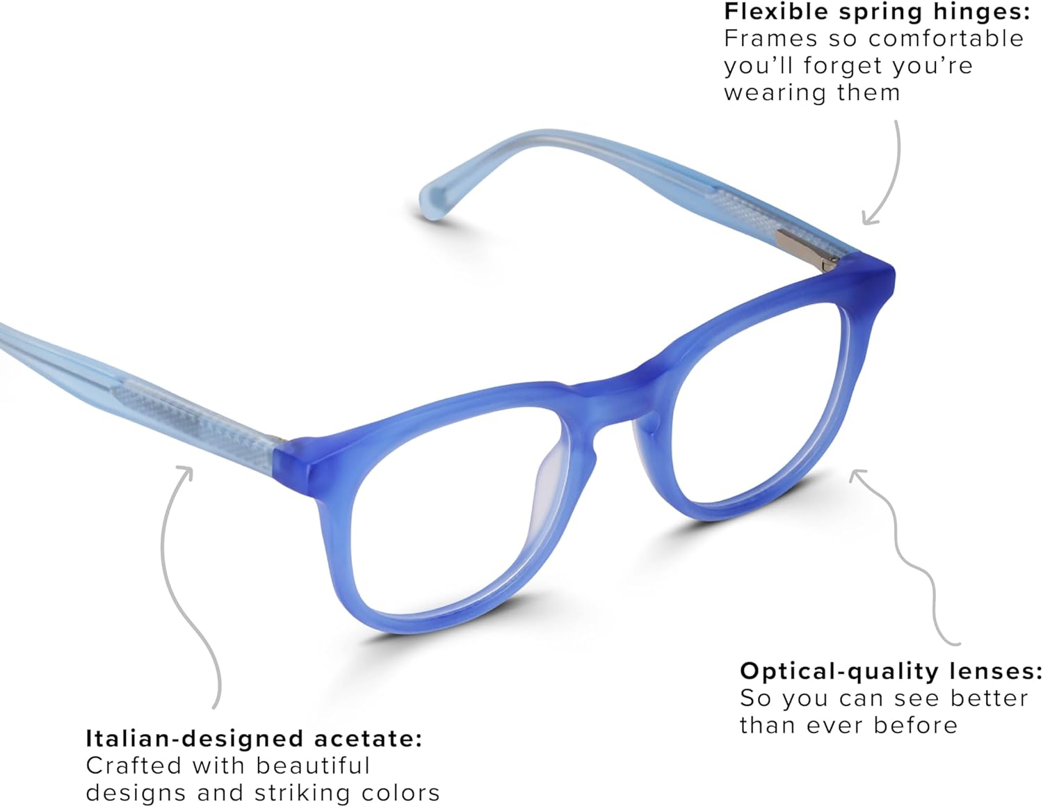 eyebobs - Fresh Eyes | Premium Reading Glasses for Men and Women | Round Frame for Average Faces | Sizes 0.00-4.00
