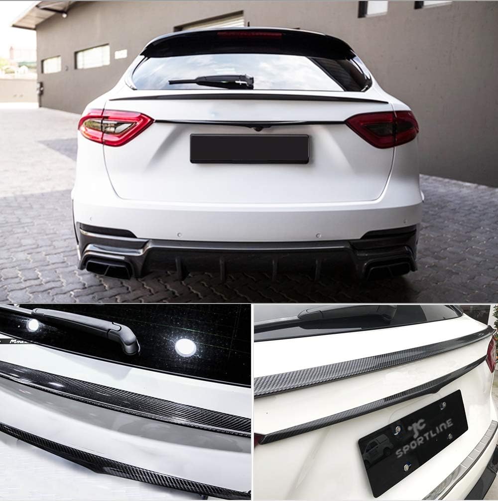 Carbon Fiber Rear Trunk Lid Cover Compatible with Maserati Levante Sport Utility 2016-2020 Custom Parts Rear Trunk Middle Spoiler Wing Body Kits Factory Outlet