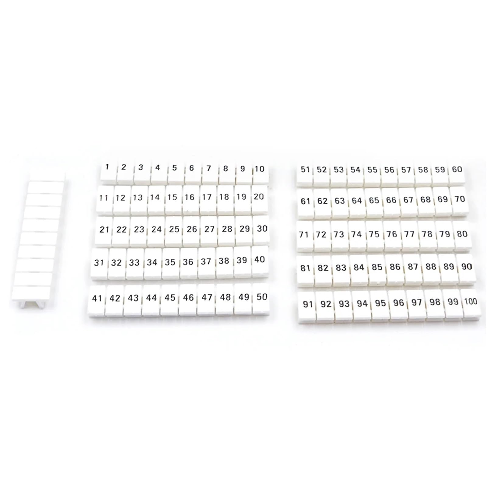 10Pcs ZB10 10-Slot DIN Rail Terminal Block Marker Strip with Printed Number for Easy Wire Identification(91-100)