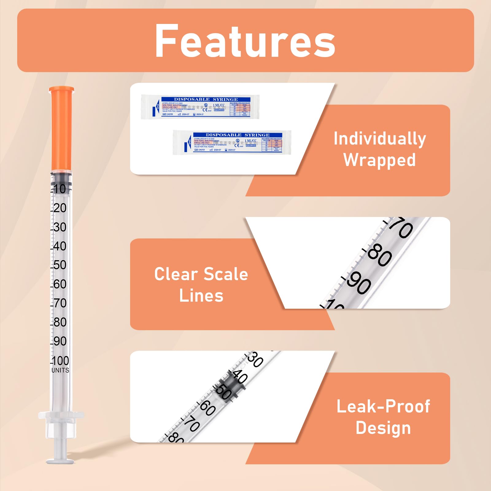 1ml 30G 5/16" Lab Syringe, 100Pack — Amazon image 2