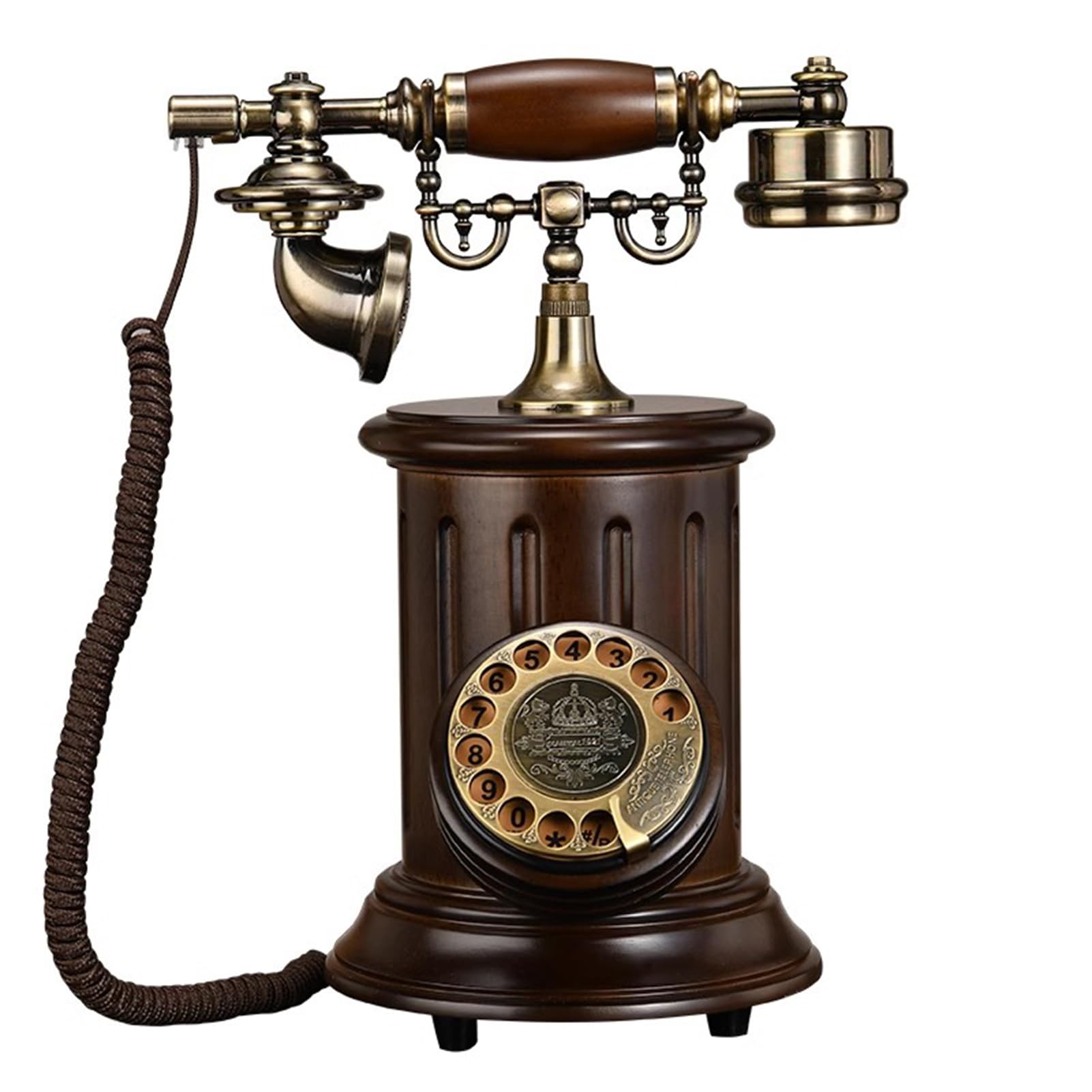 Téléphone fixe à l'ancienne en bois pour revivre les souvenirs d'enfance