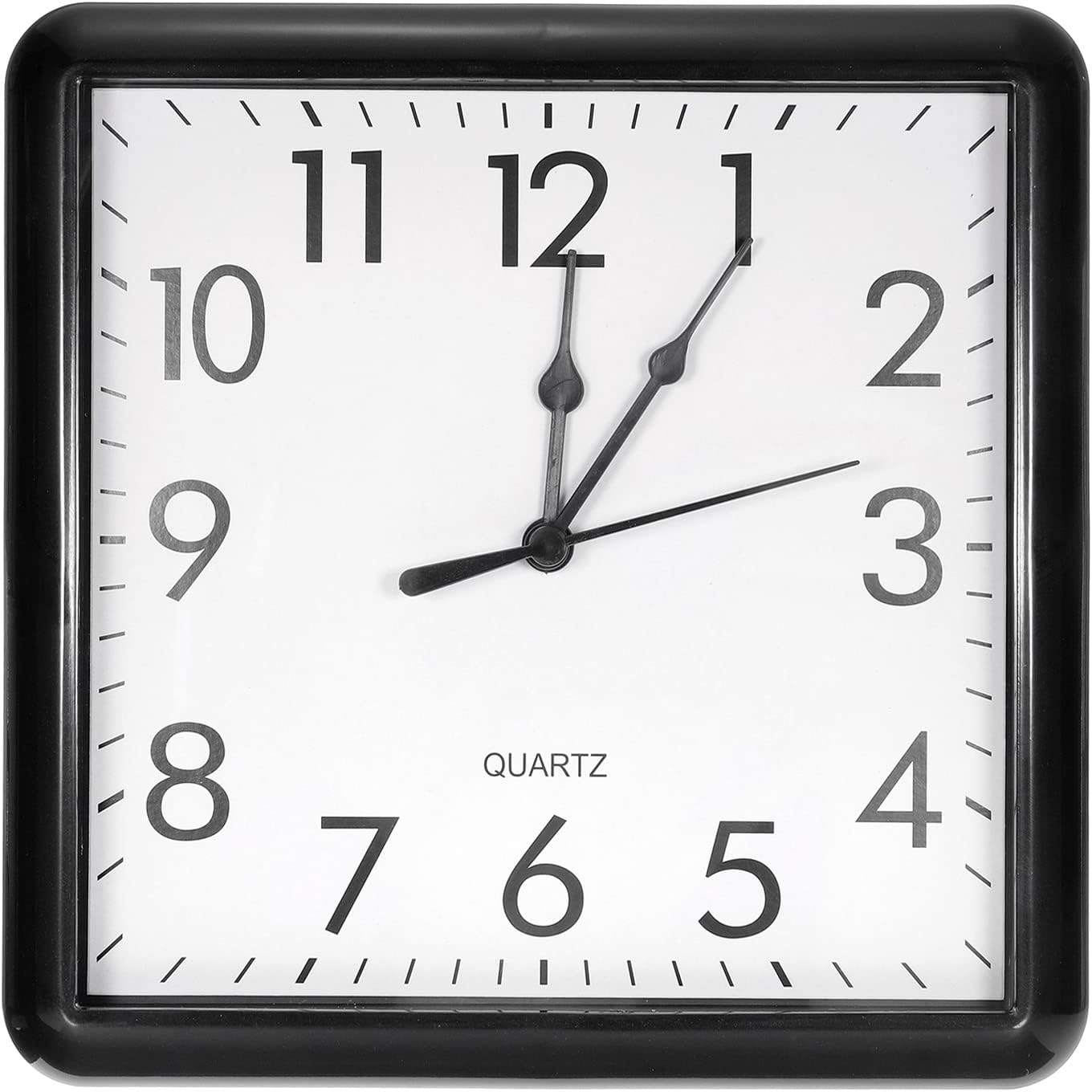 PATIKIL 9x9 Inch Wall Clock, Quartz Battery Operated Silent Non-Ticking Square Wall Clocks for Office Bedroom Decorative, Black