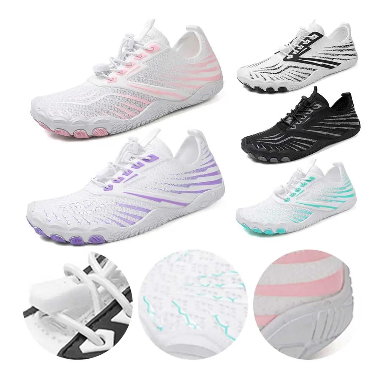 Scarpe da Acqua, Scarpe da Pesca, Scarpe Antiscivolo for Il tracciamento del Fiume, Scarpe da Spiaggia for Il Tempo Libero a Cinque Dita, for Campeggio e Yoga(Green,45)