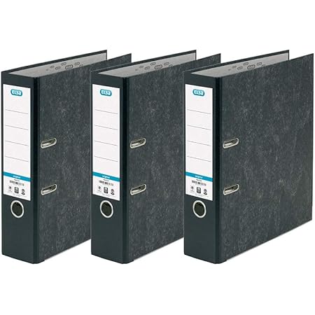 A4 Lever Arch File | ELBA, Paper on Board, Black, Pack of 3 Folders ...
