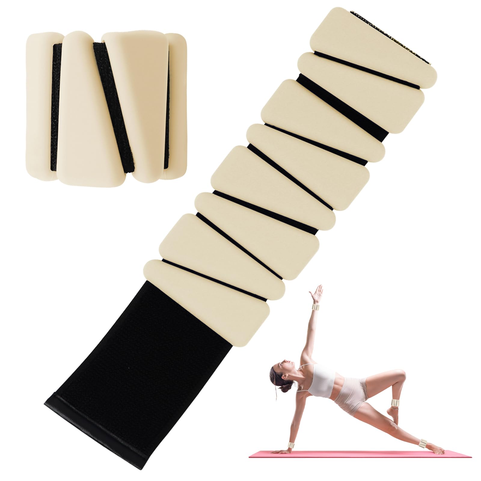 Wrist Weights Set of 2(1Lb Each), Adjustable Wrist and Ankle Weights Set for Women and Men, Wearable Silicone Wrist Bangles for Yoga, Dance, Pilates, Swimming, Cardio, Aerobics, Gym