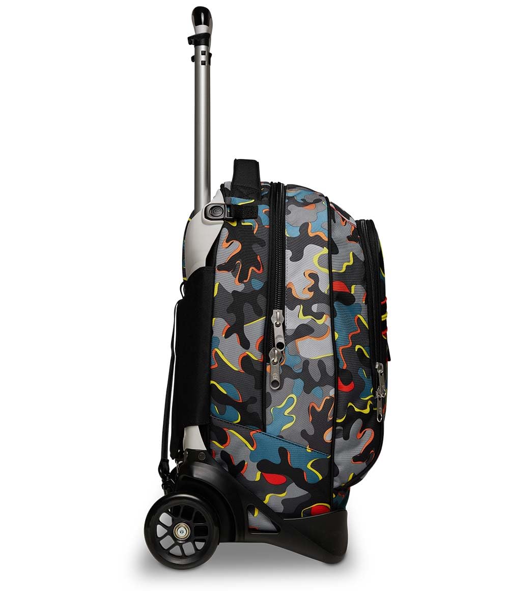 Seven Trolley Scuola Sganciabile Jack 2 Ruote, Rosso, DYE ON, Zaino con Carrello Sganciabile, 3 in 1, Triplo Uso, con Tasca Interma Porta Borraccia, Zaini e Trolley, Scuola, Bambini e Ragazzi